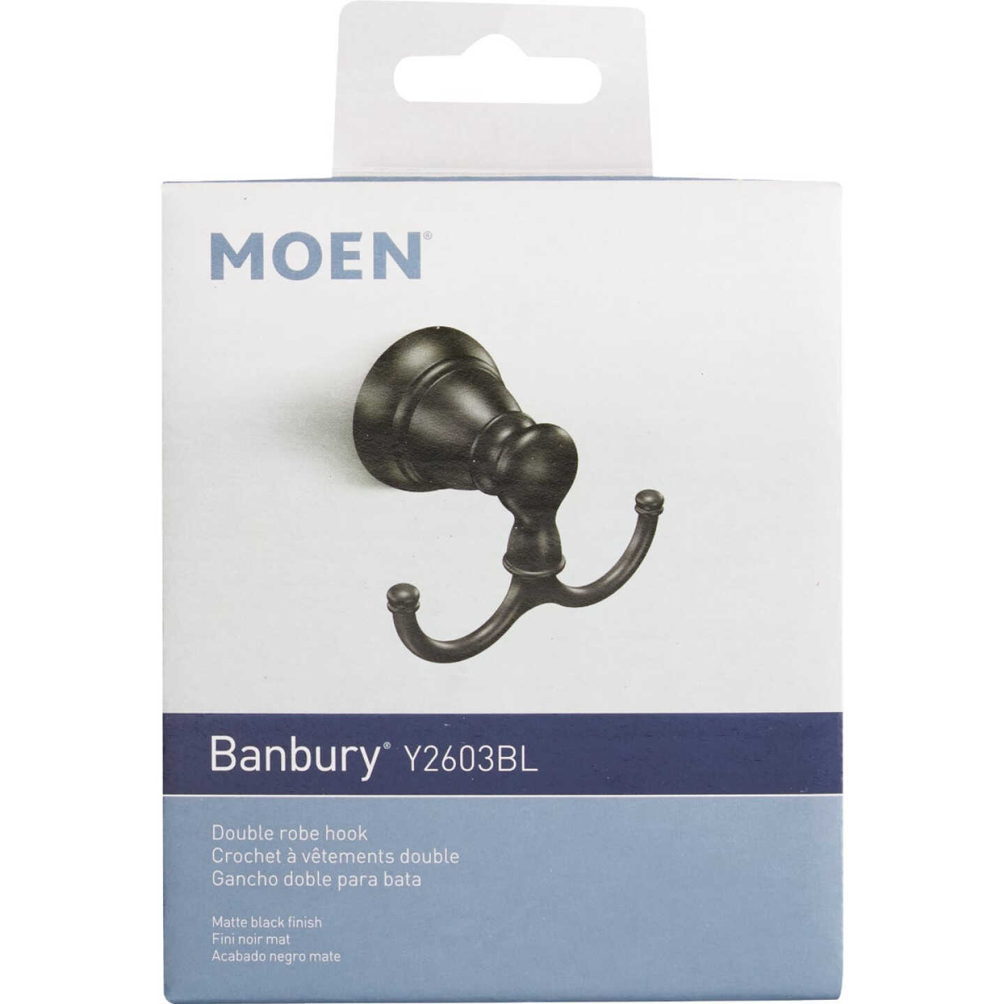 Moen Banbury Double Robe Hook, Matte Black Image 3