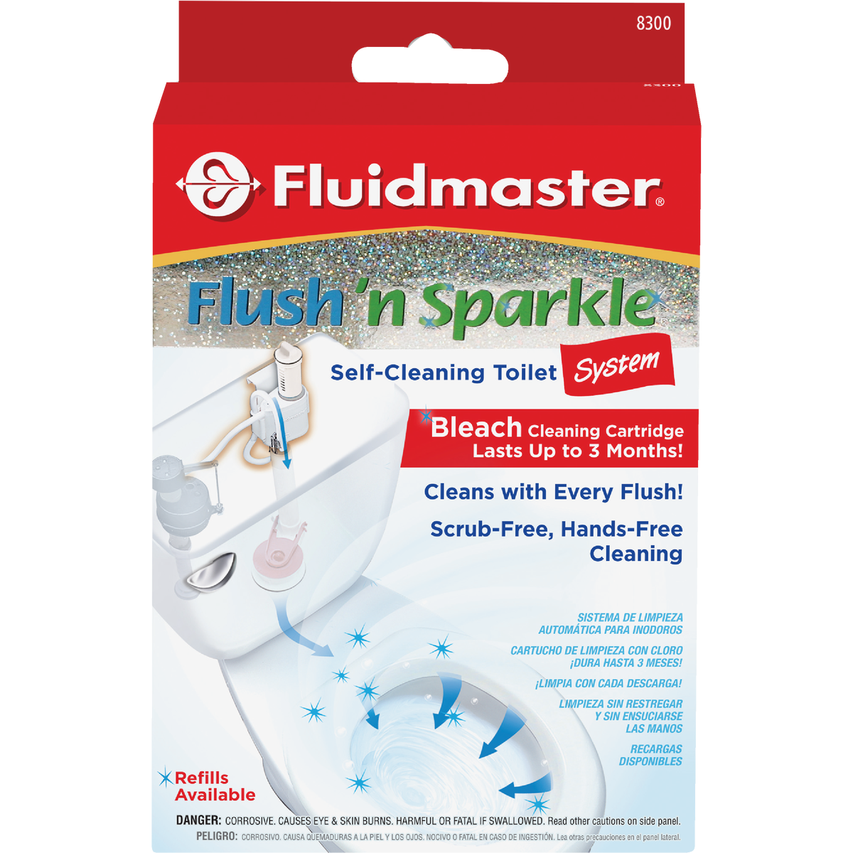 Fluidmaster Flush 'n Sparkle Automatic Toilet Bowl Cleaning System with Bleach Image 2