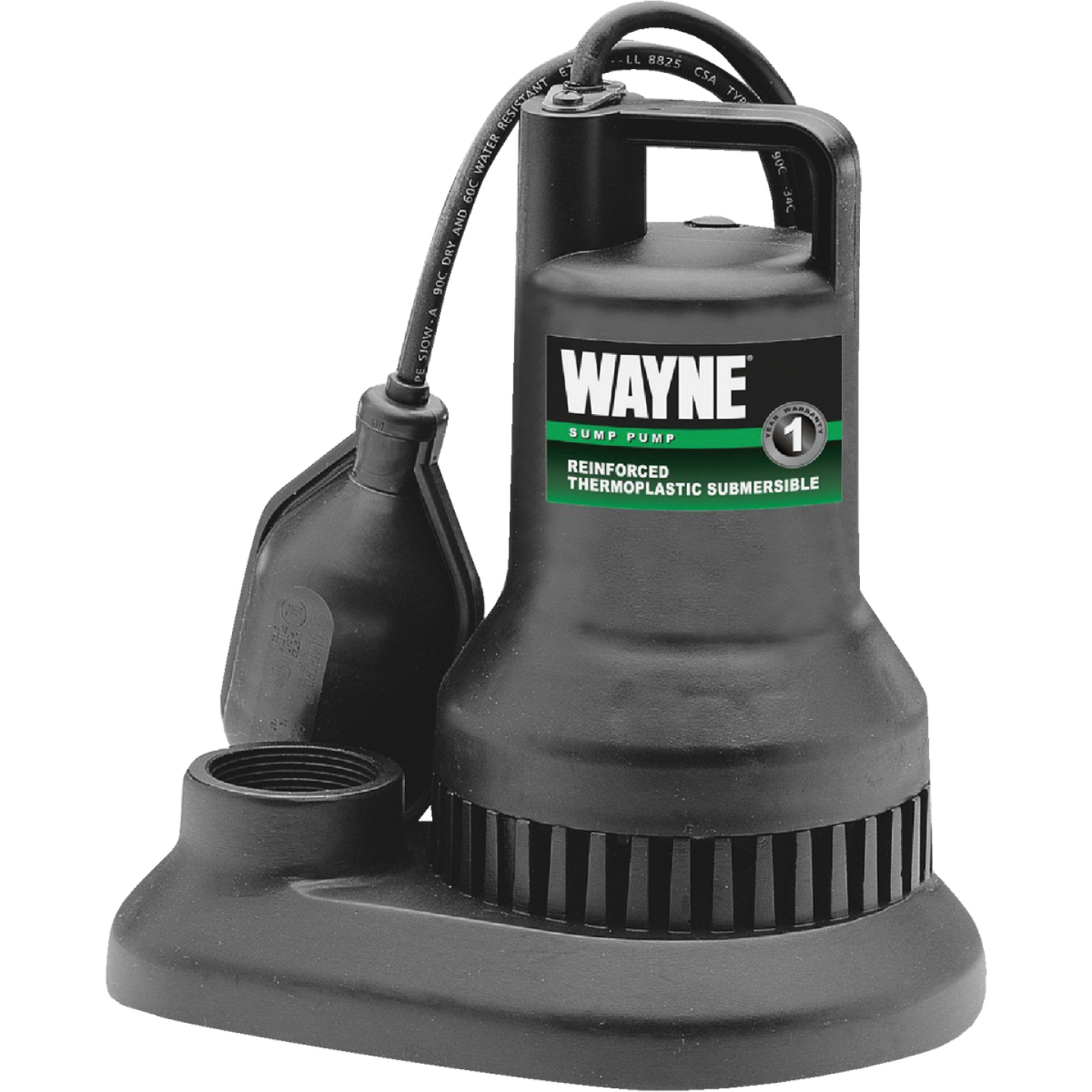 Wayne 1/3 HP 115V Plastic Submersible Sump Pump Image 1