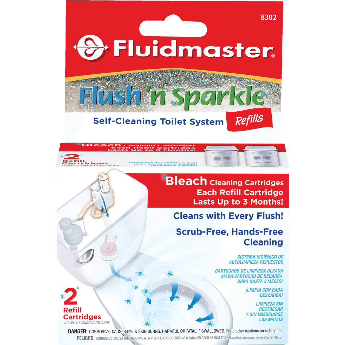 Fluidmaster Flush 'n Sparkle Automatic Toilet Bowl Cleaning System with Bleach (2-Pack) Image 2