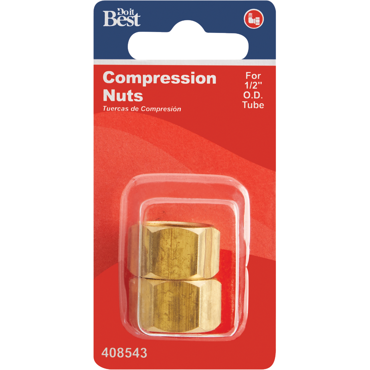 Do it 1/2 In. OD Brass Compression Nut (2-Pack) Image 2