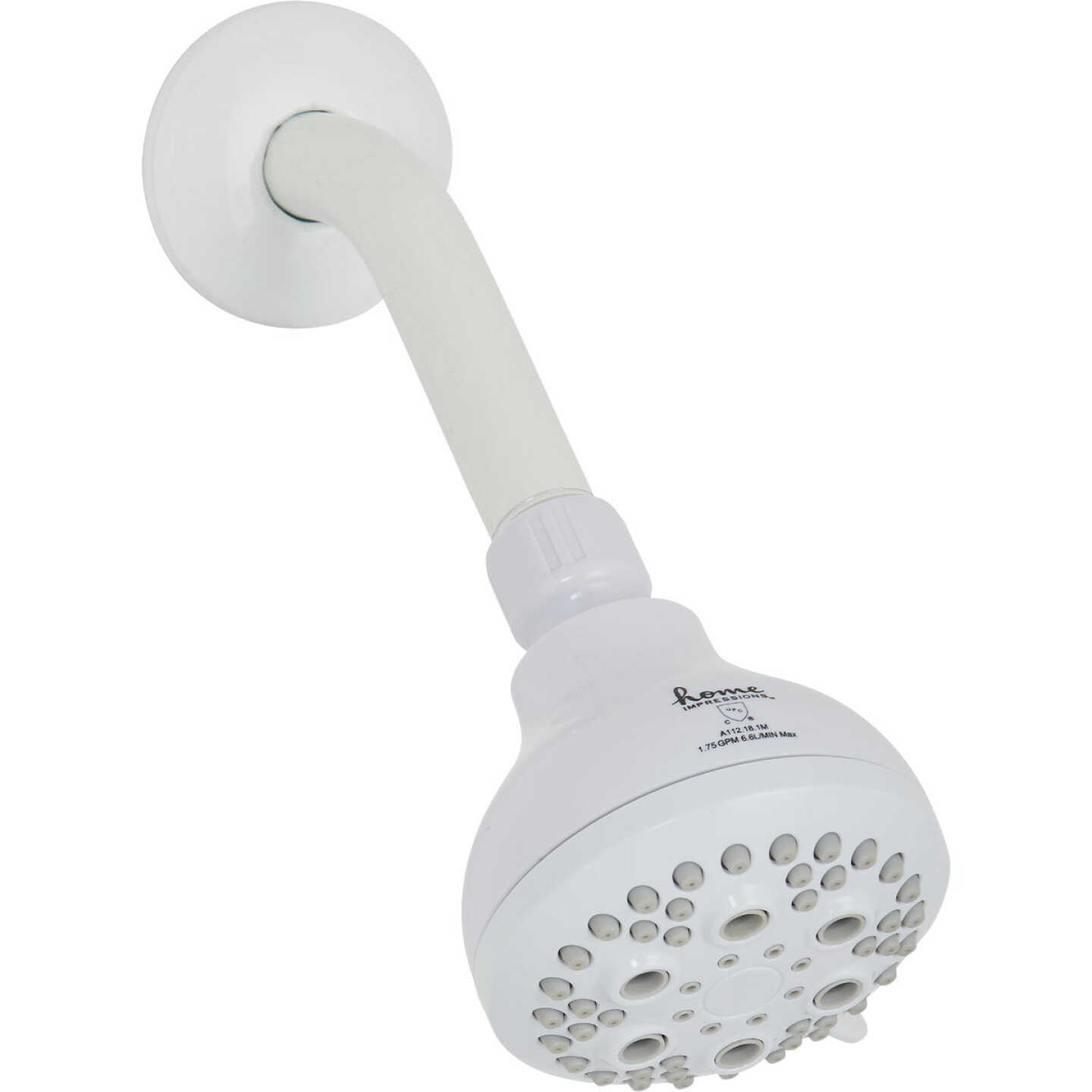 Home Impressions 5-Spray 1.8 GPM Fixed Shower Head, White Image 1