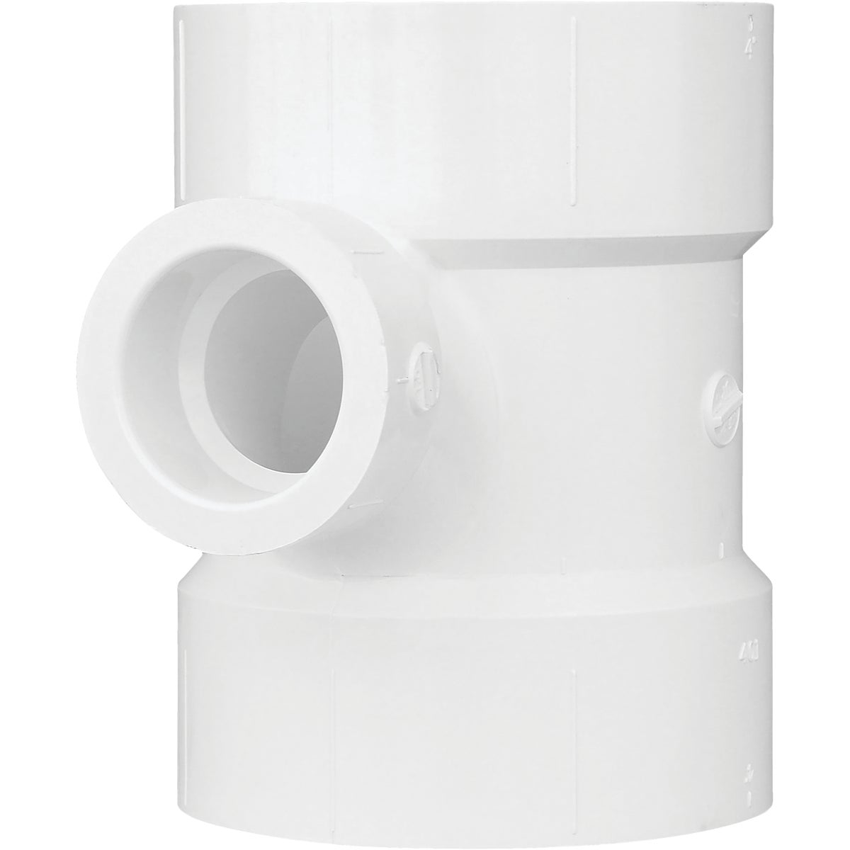 Charlotte Pipe 4 In. x 1-1/2 In. Reducing Sanitary PVC Tee Image 1