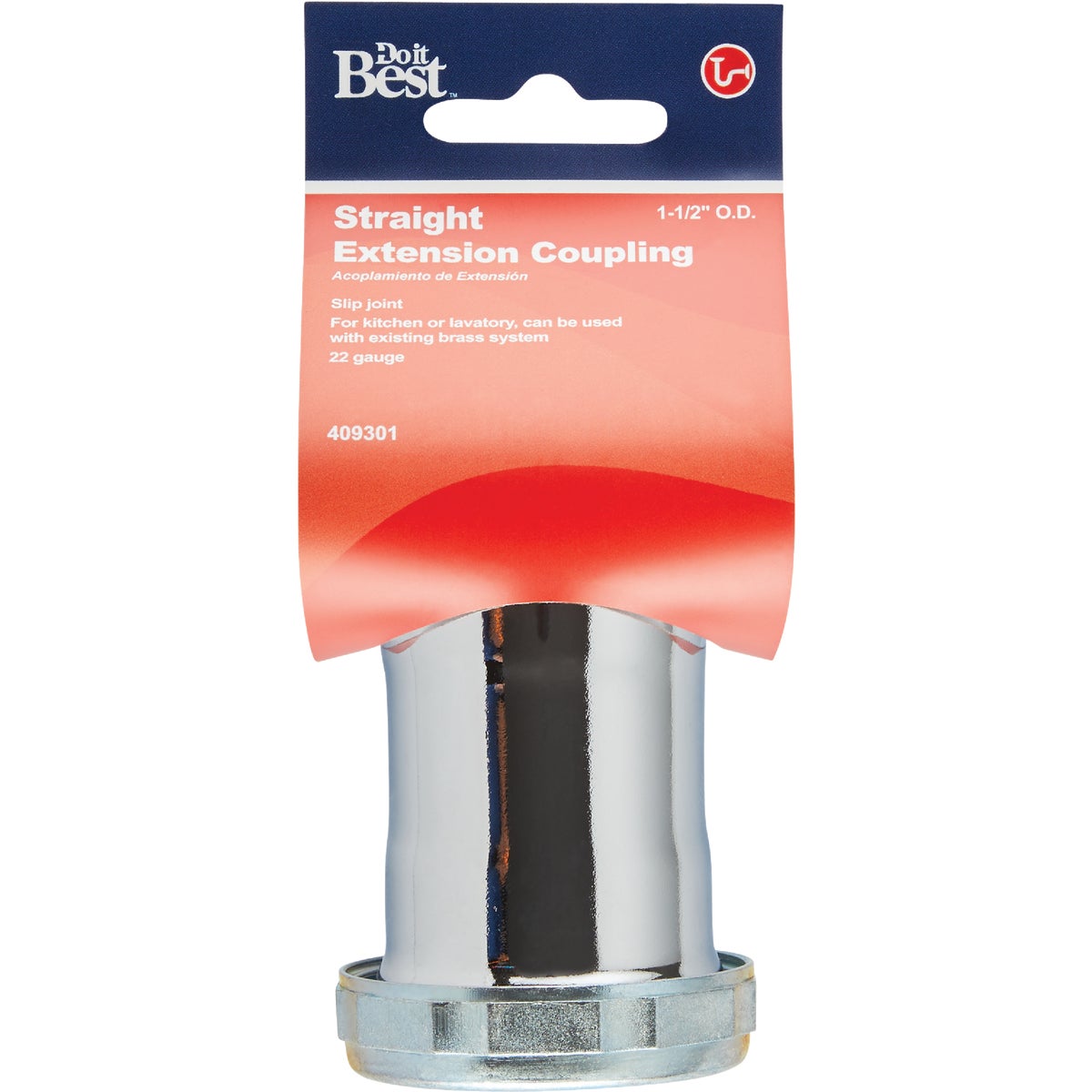 Do it Best 1-1/2 In. Chrome-Plated Brass Straight Coupling Image 2