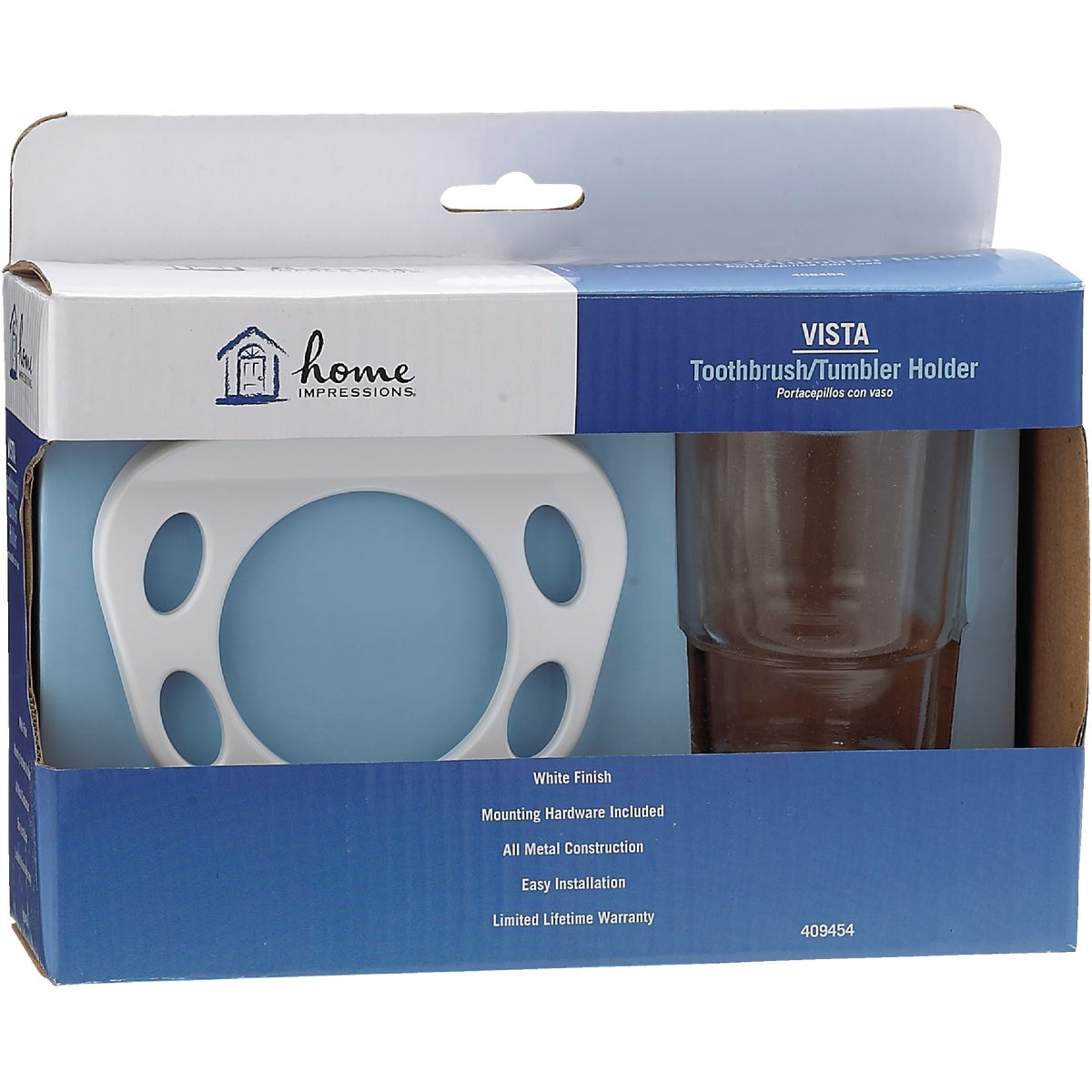 Home Impressions Vista White Toothbrush Holder Image 2