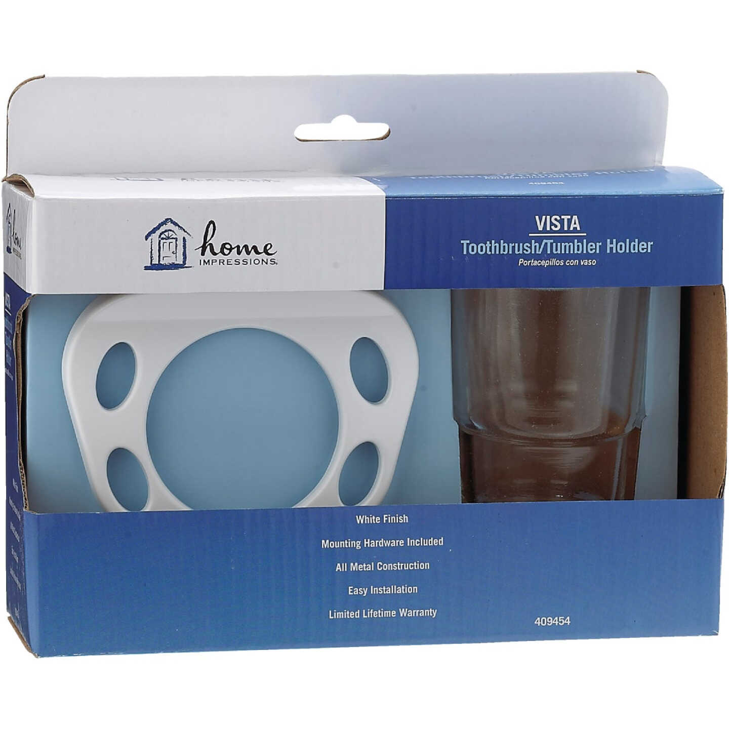 Home Impressions Vista White Toothbrush Holder Image 2