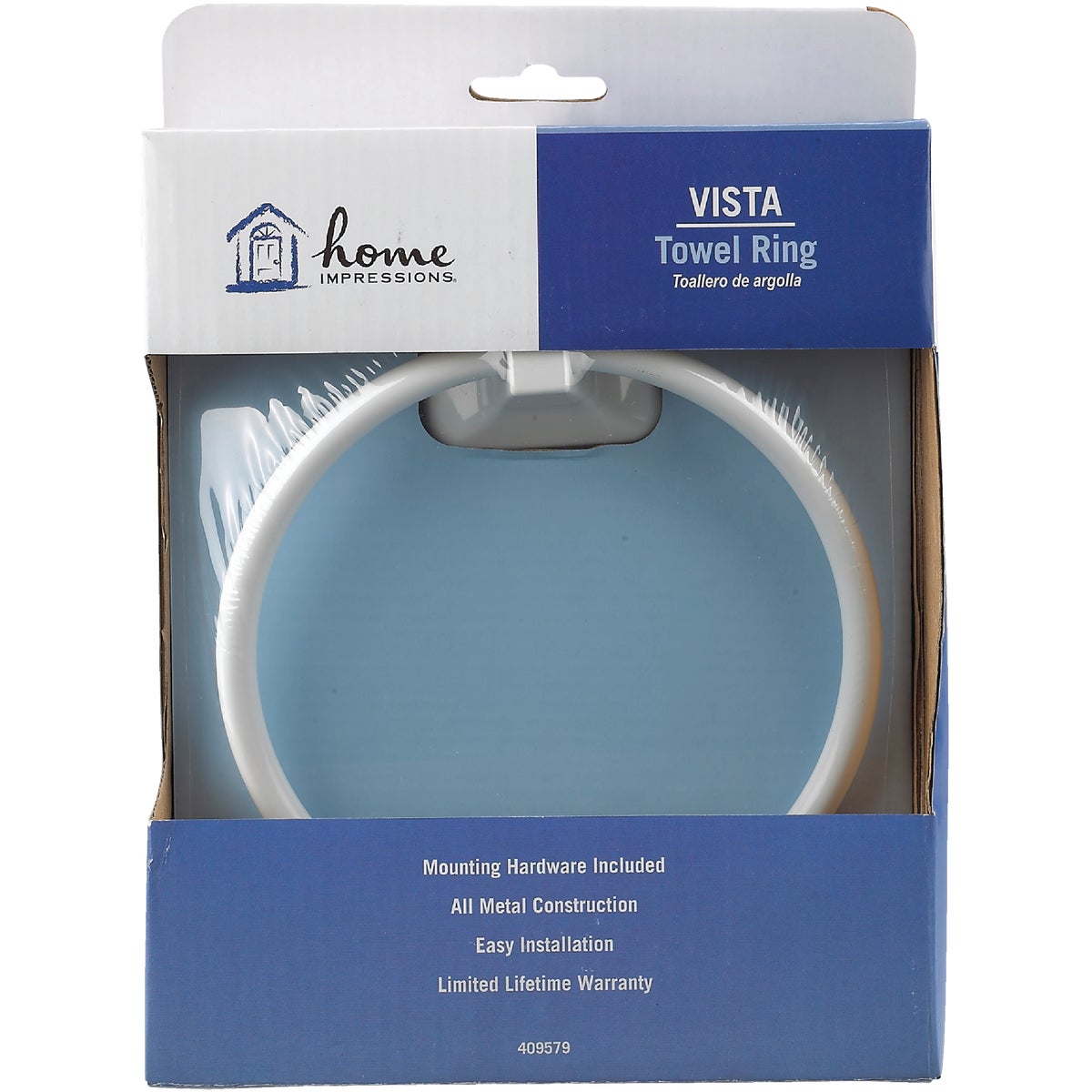 Home Impressions Vista White Towel Ring Image 4