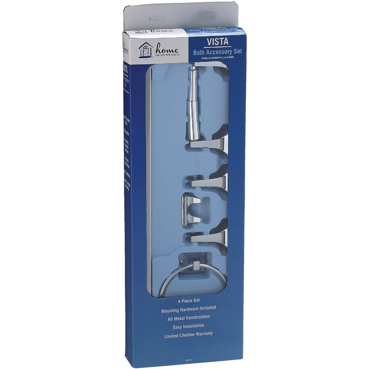 Home Impressions Vista 4-Piece Bath Hardware Set, Chrome Image 2