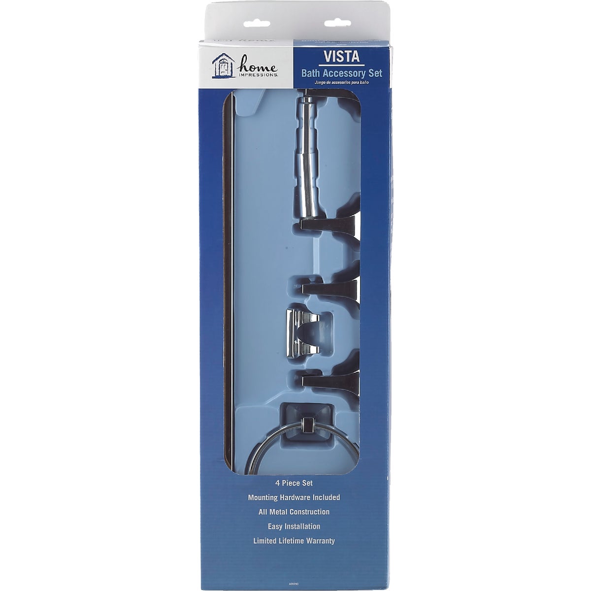 Home Impressions Vista 4-Piece Bath Hardware Set, Chrome Image 3