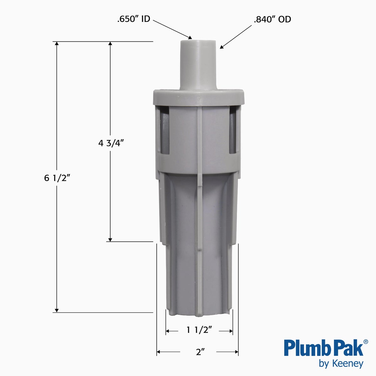 Plumb Pak 5/8 In. x 1/2 In. Gray Dishwasher Air Gap Image 3