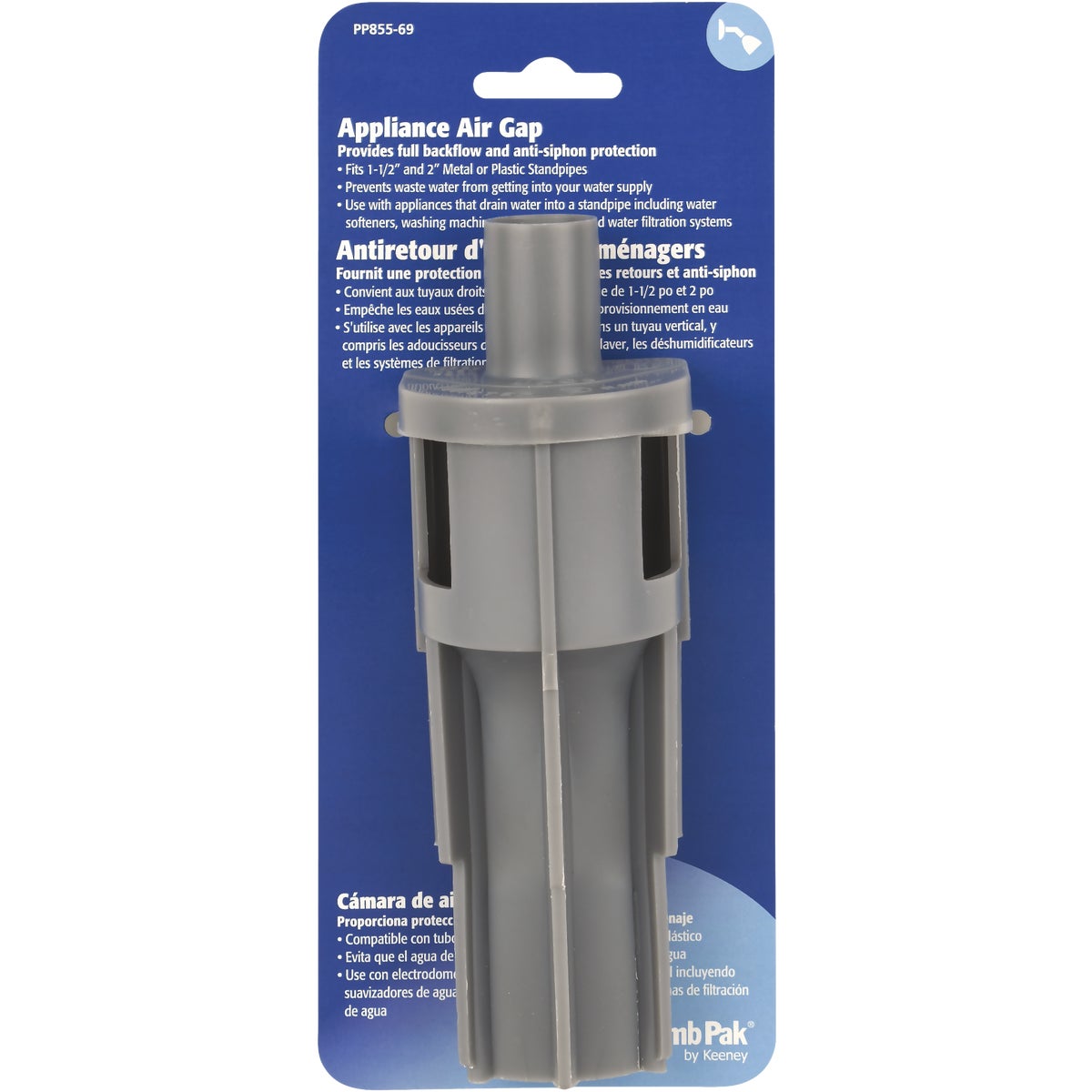 Plumb Pak 5/8 In. x 1/2 In. Gray Dishwasher Air Gap Image 6