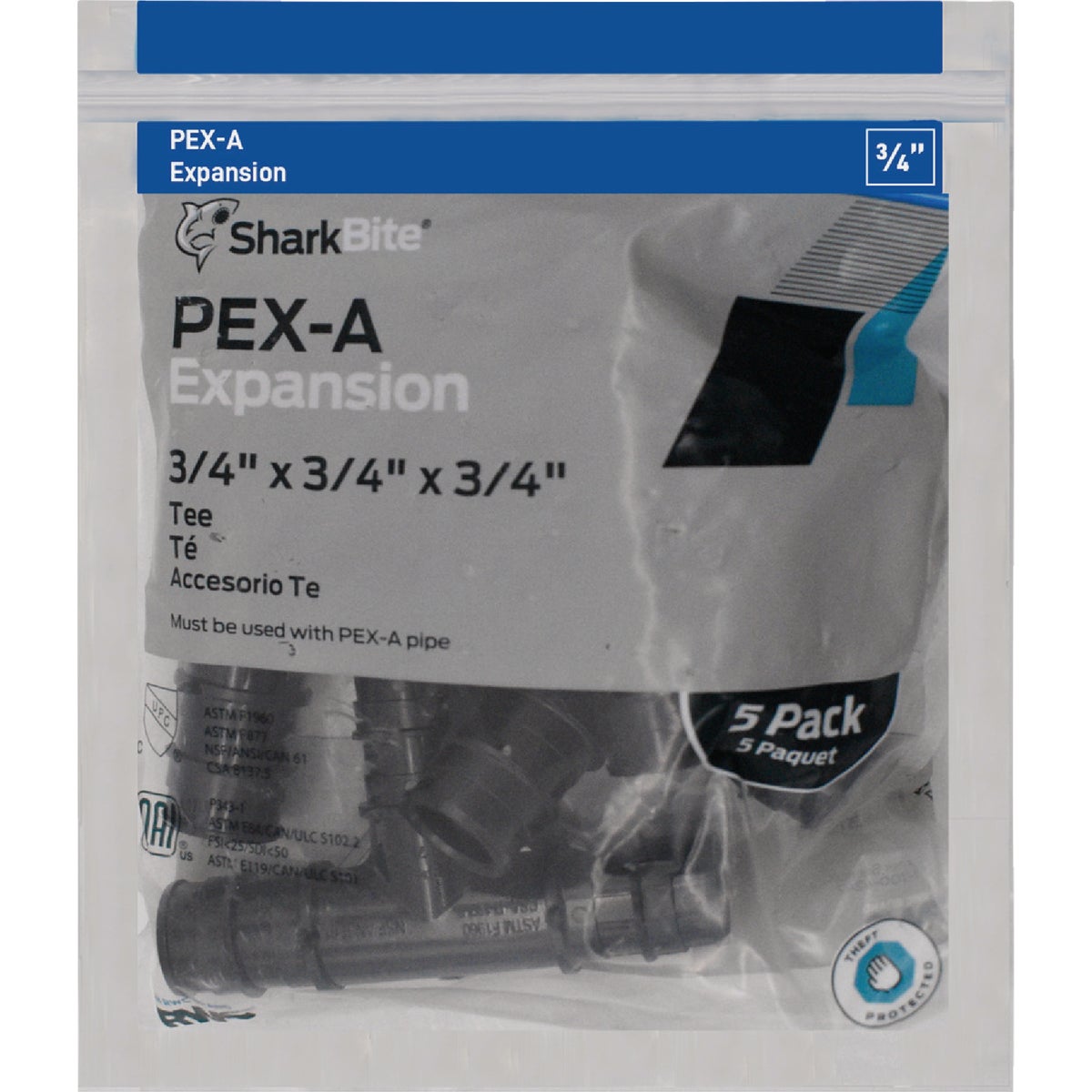 SharkBite 3/4 In. x 3/4 In. x 3/4 In. Poly PEX-A Tee (5-Pack) Image 2
