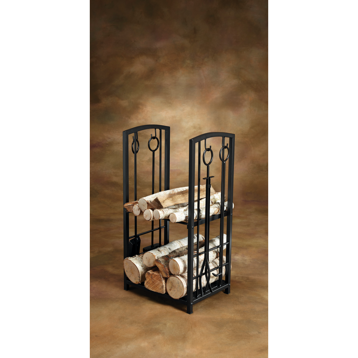 Home Impressions Fireplace Tool Set with Log Rack Image 2