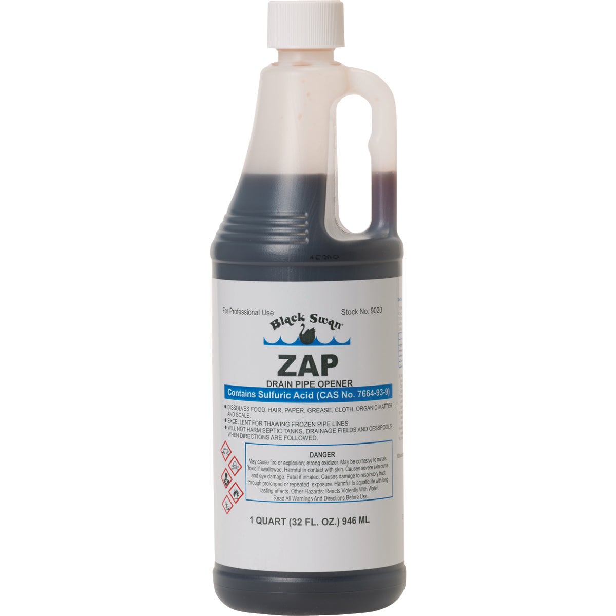 Black Swan Zap Sulfuric Acid Drain Opener with Odor Blanket, 1 Pt.