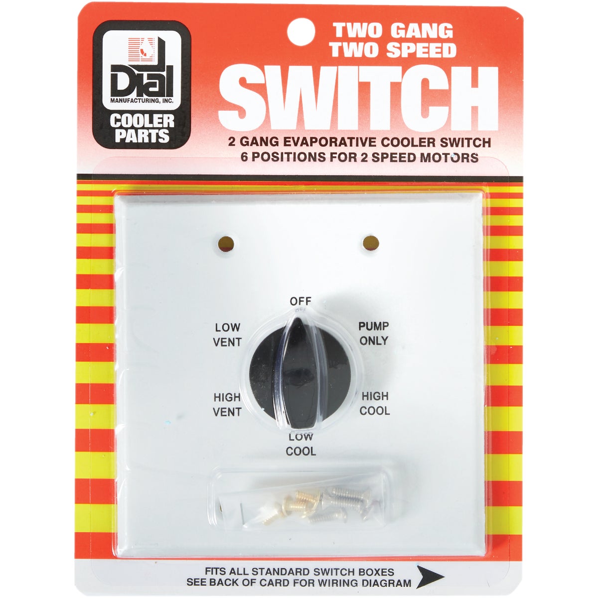 Dial Two-Speed Six-Position Metal Rotary Switch - 2 Gang Metal Image 2