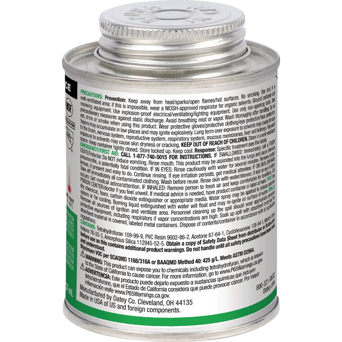 Oatey 8 Oz. Low Voc Heavy Bodied Heavy-Duty Clear PVC Cement Image 2