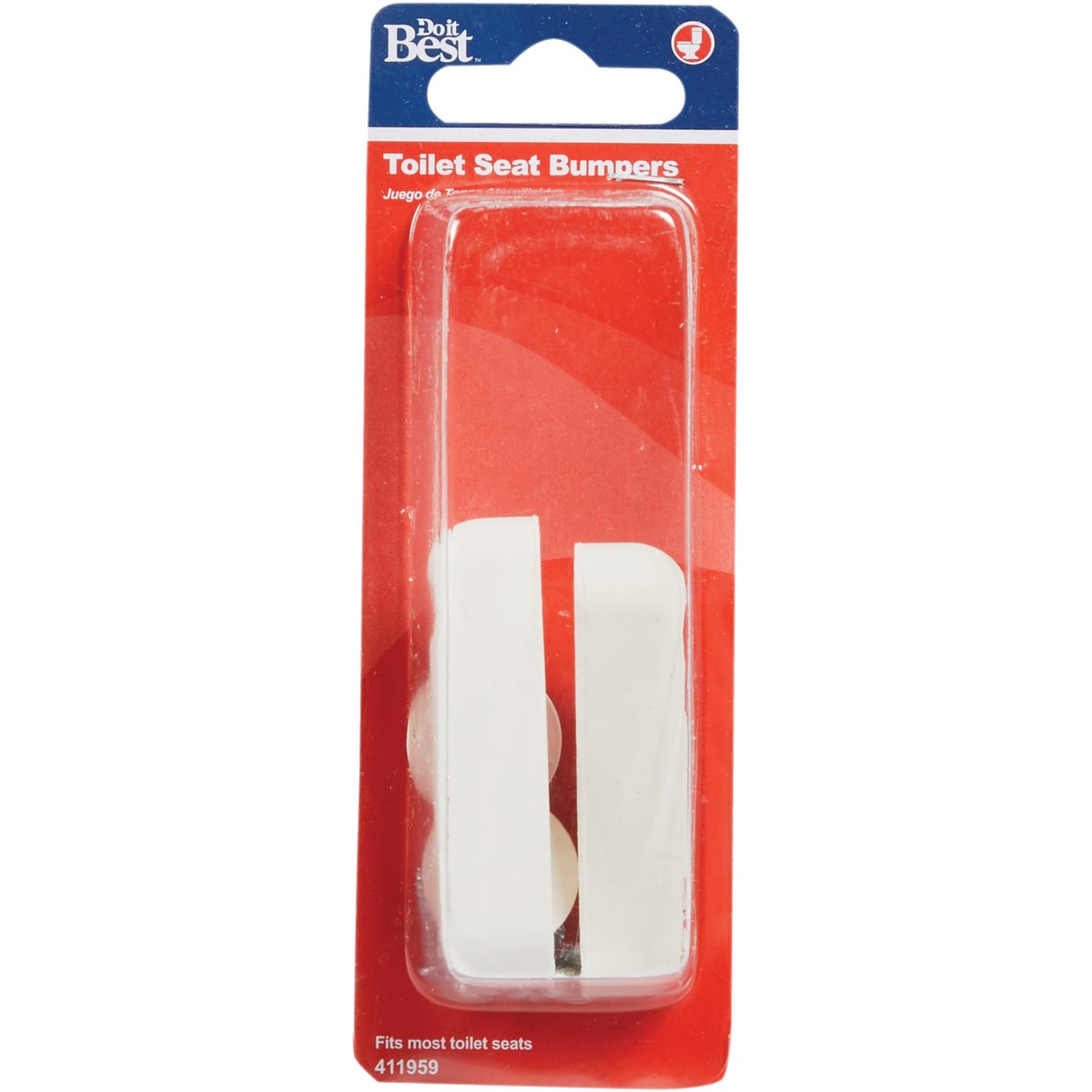Do it Best 2" x 3/4" White Plastic Toilet Seat Screw Bumper Set Image 2