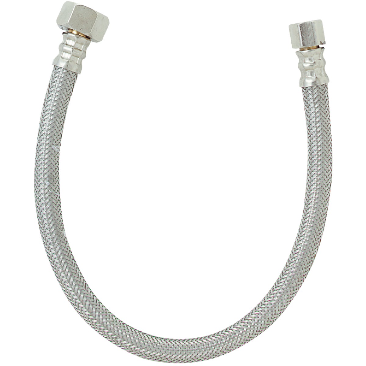 Do it Best 3/8 In. C X 1/2 In. F X 16 In. L. Braided Stainless Steel Faucet Supply Line Image 1