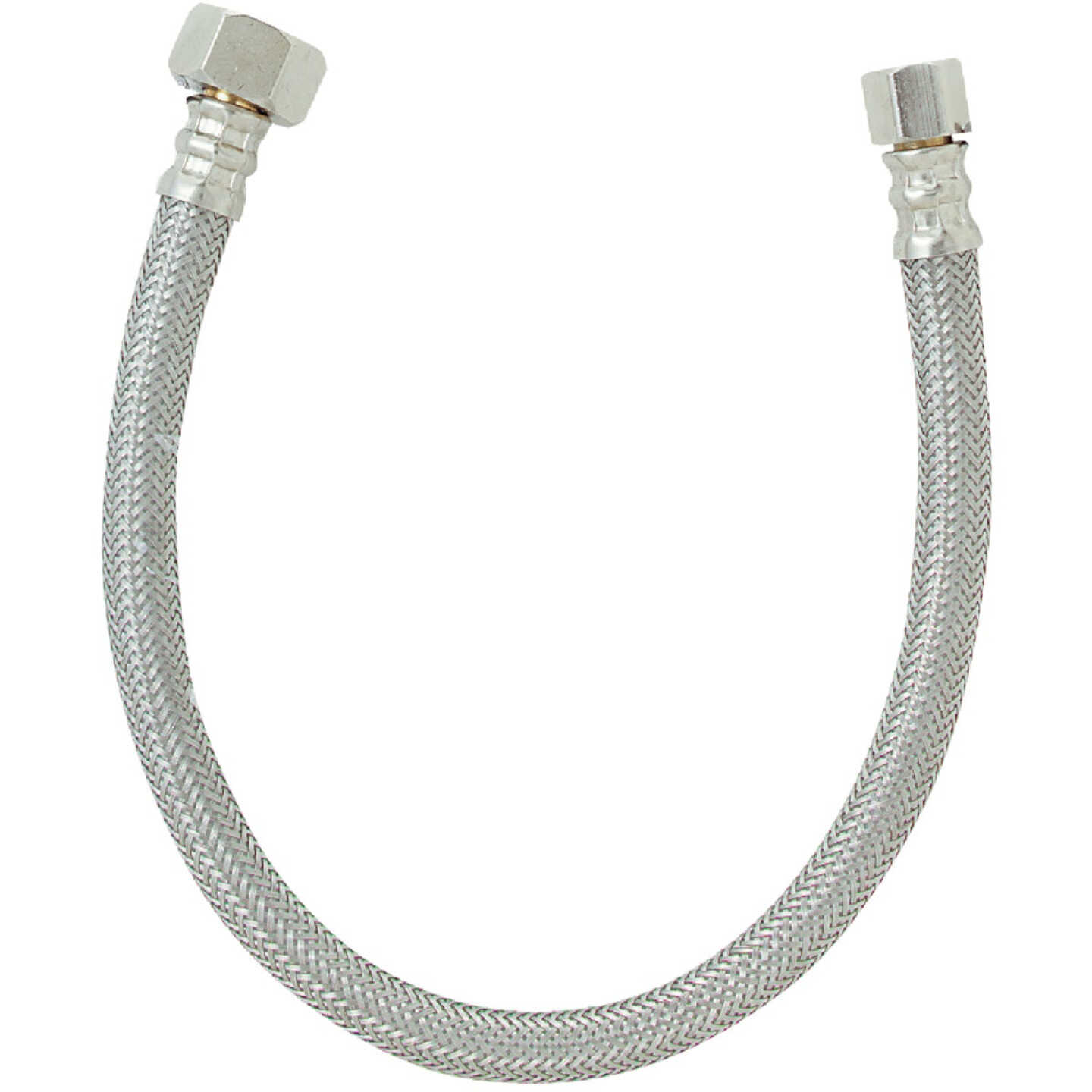 Do it Best 3/8 In. C X 1/2 In. F X 16 In. L. Braided Stainless Steel Faucet Supply Line Image 1