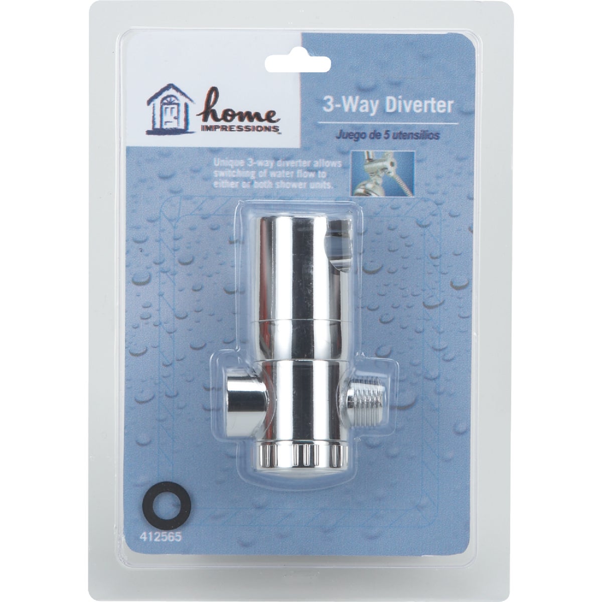 Home Impressions Chrome 3-Way Shower Diverter Image 2