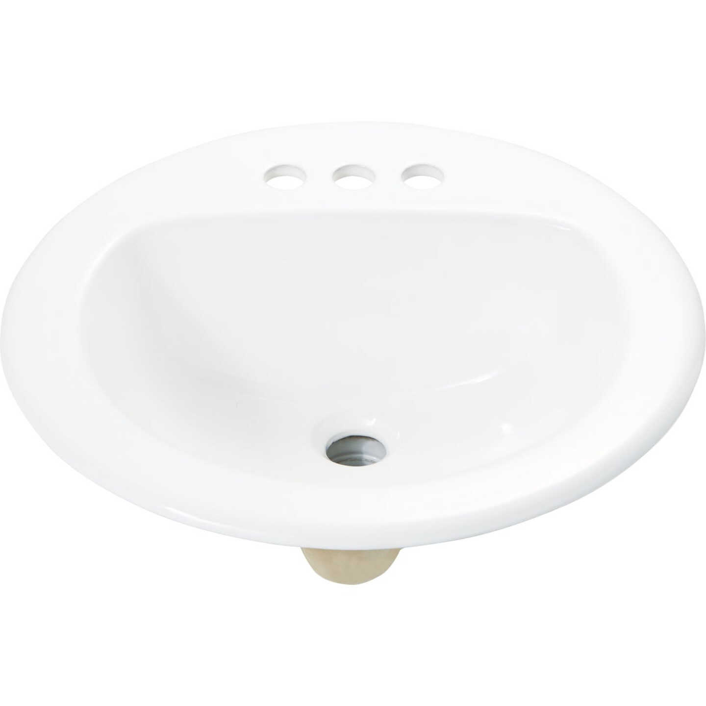 Common Goods Grove Round Drop-In White Bathroom Sink Image 2