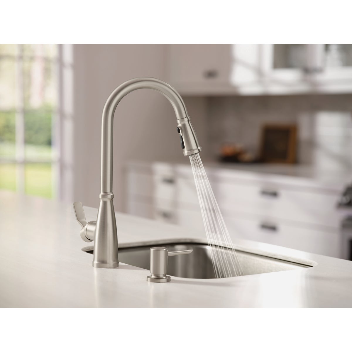 Moen Nolia 1-Handle Pull-Down High Arc Kitchen Faucet, Spot Resistant Stainless Image 2