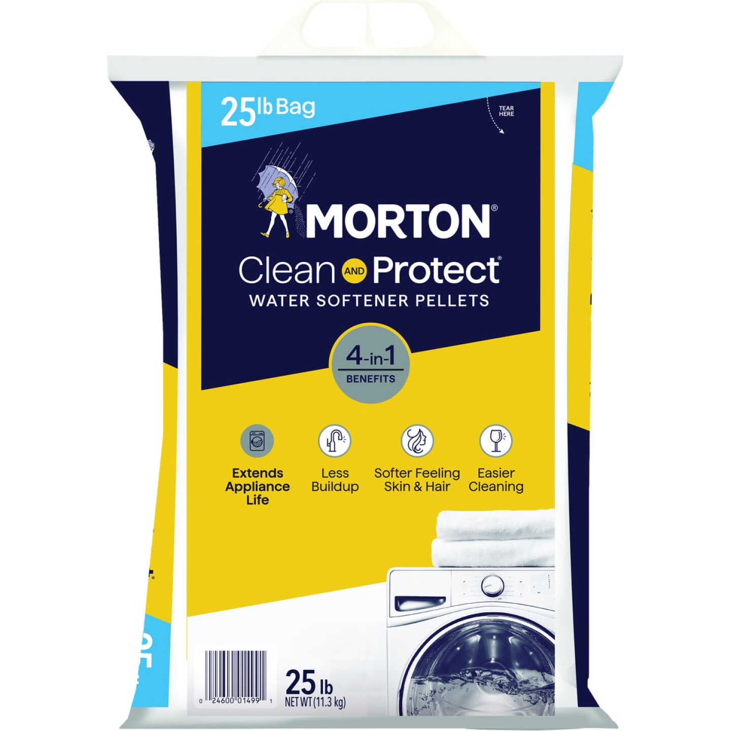 Morton Clean & Protect 25 Lb. Water Softener Salt Pellets Image 1