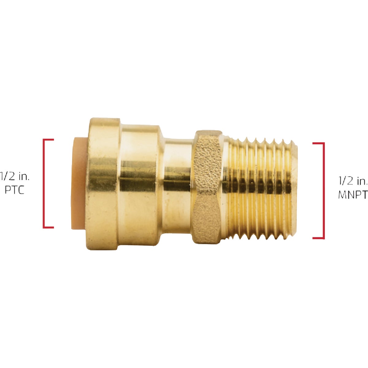 QuickFitting 1/2 In. Push-to-Connect x 1/2 In. MNPT Brass Straight Male Adapter Image 4