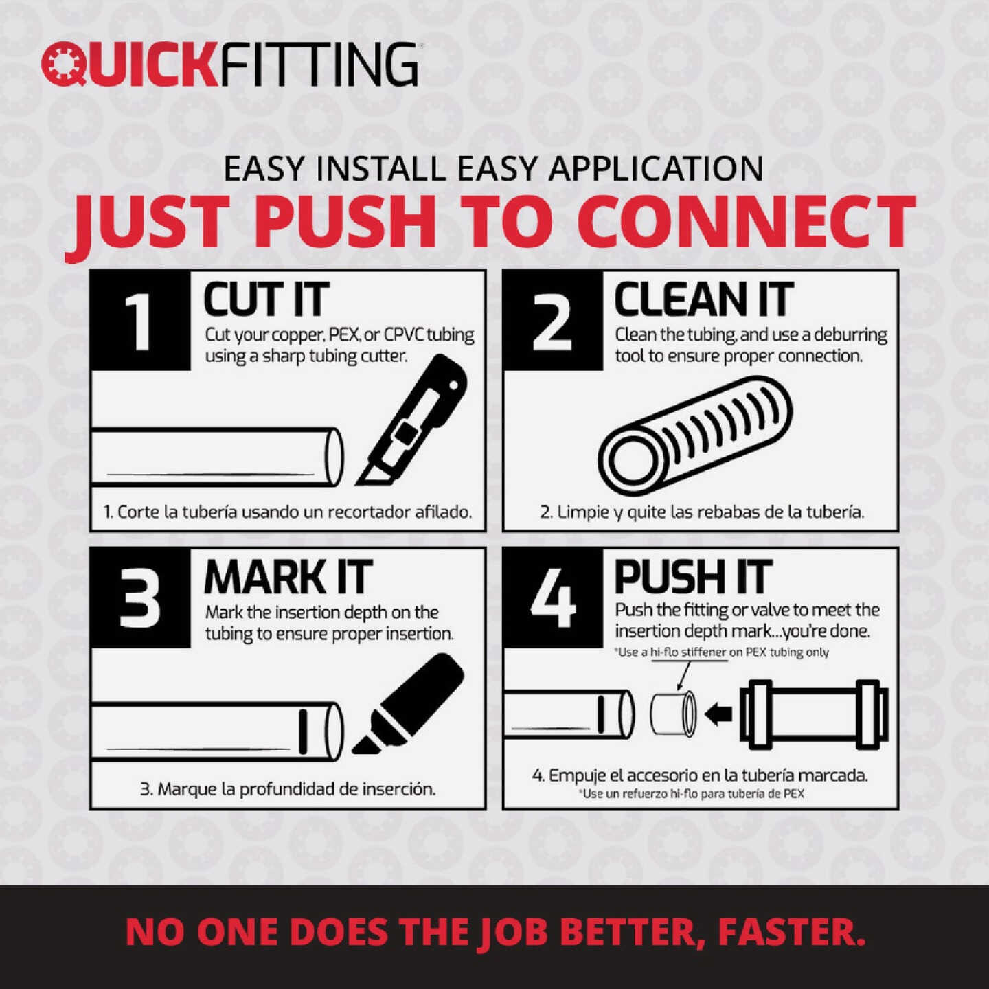 QuickFitting 1/2 In. x 1/2 In. x 1/2 In. Push-to-Connect Brass Tee Image 2