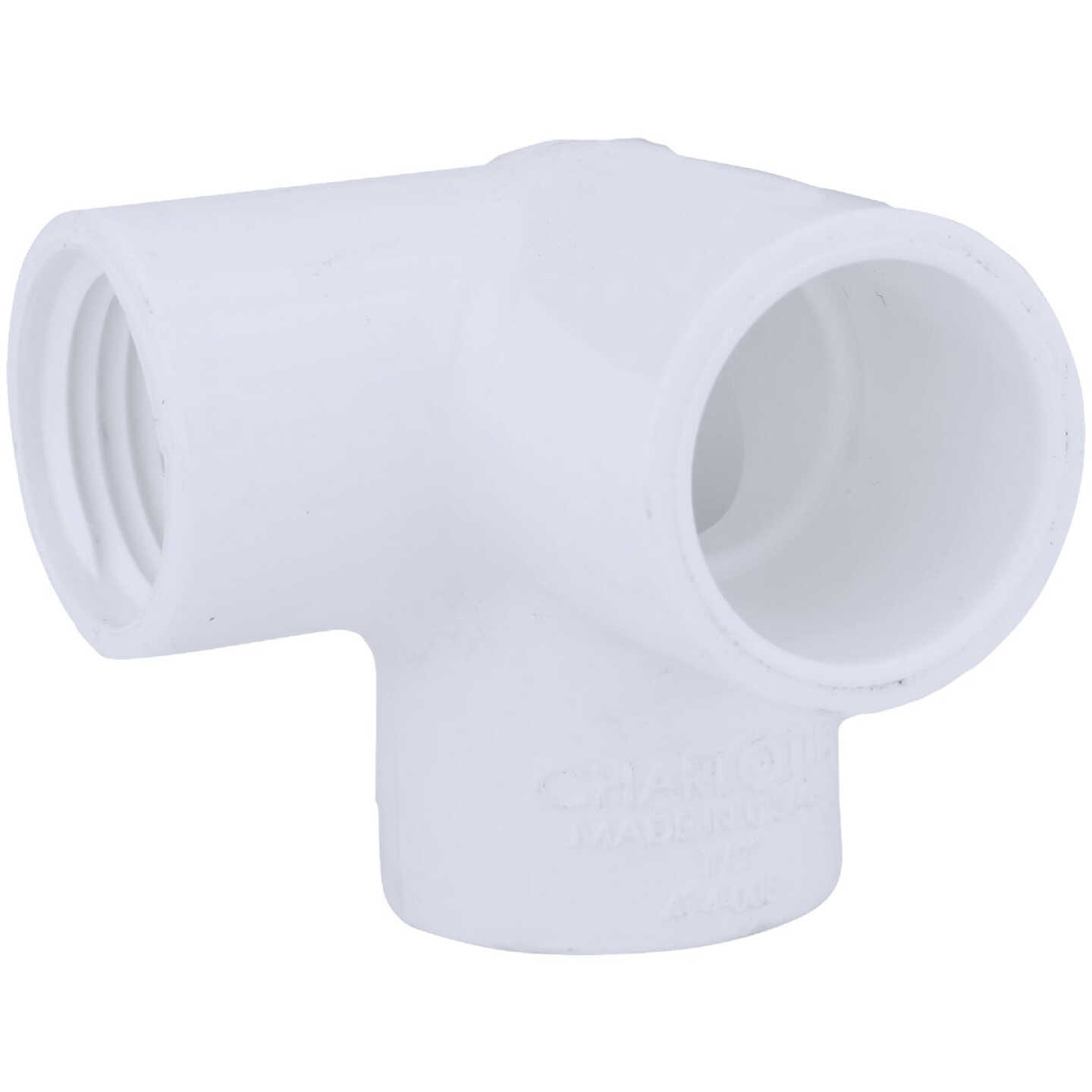 Charlotte Pipe 1/2 In. x 1/2 In. Slip x 1/2 In. Female Schedule 40 90 Deg. PVC Elbow with Side Inlet (1/4 Bend) Image 1
