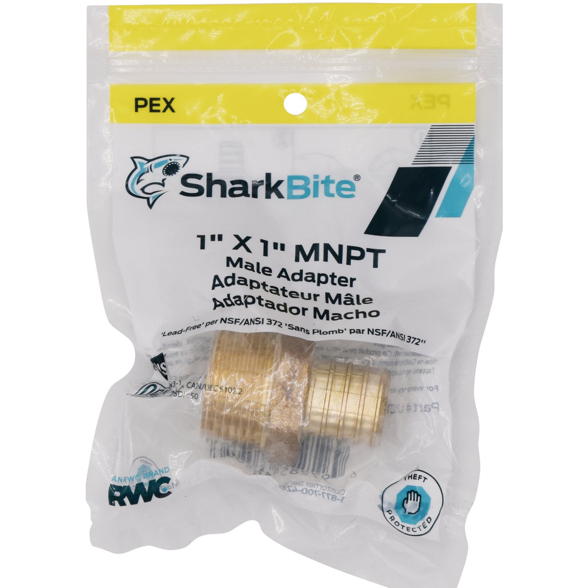 SharkBite 1 In. CF x 1 In. MPT Brass PEX Adapter Image 2