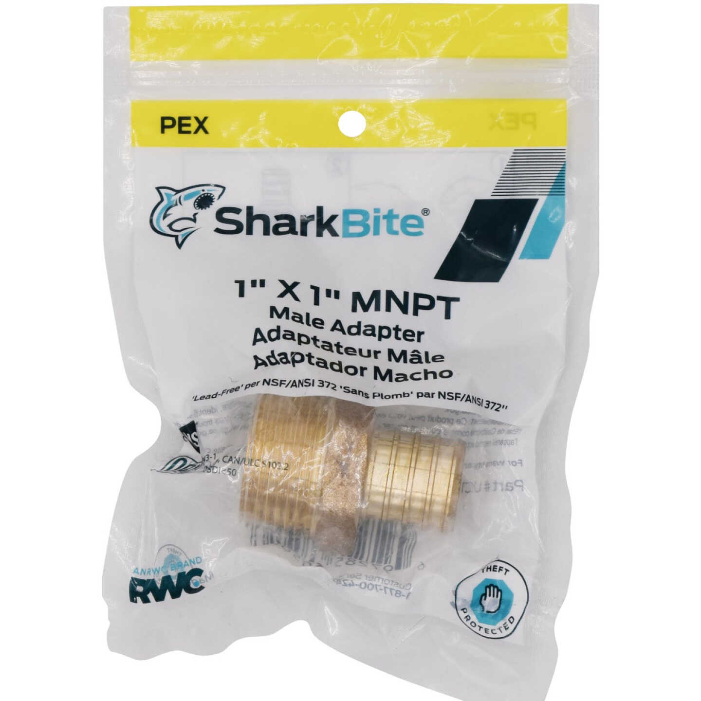 SharkBite 1 In. CF x 1 In. MPT Brass PEX Adapter Image 2