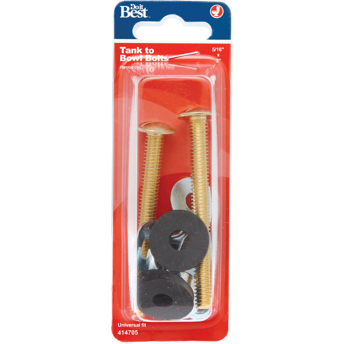 Do it Best 5/16 In. x 3 In. Brass Plated Tank Bolts (2 Pack) Image 2