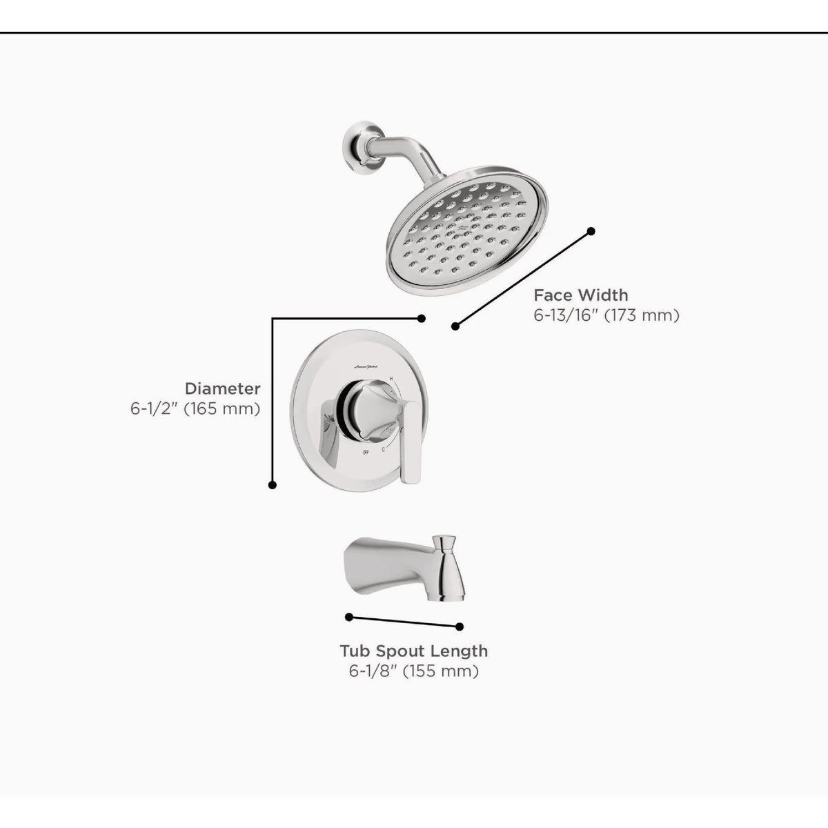 American Standard Becklow Chrome Single-Handle Lever Tub & Shower Faucet Image 3
