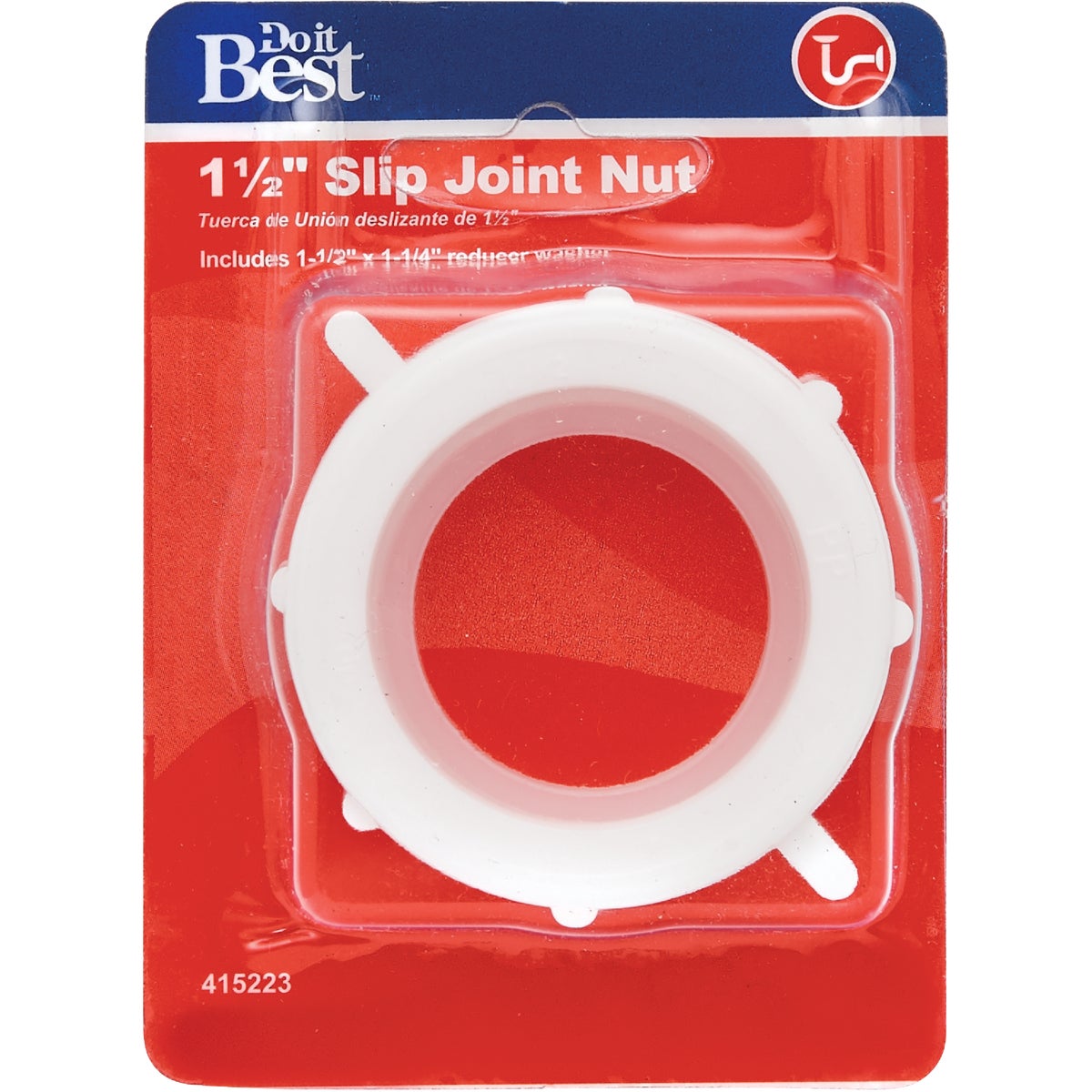 Do it Best 1-1/2 In. x 1-1/2 In. White Plastic Slip Joint Nut Image 2