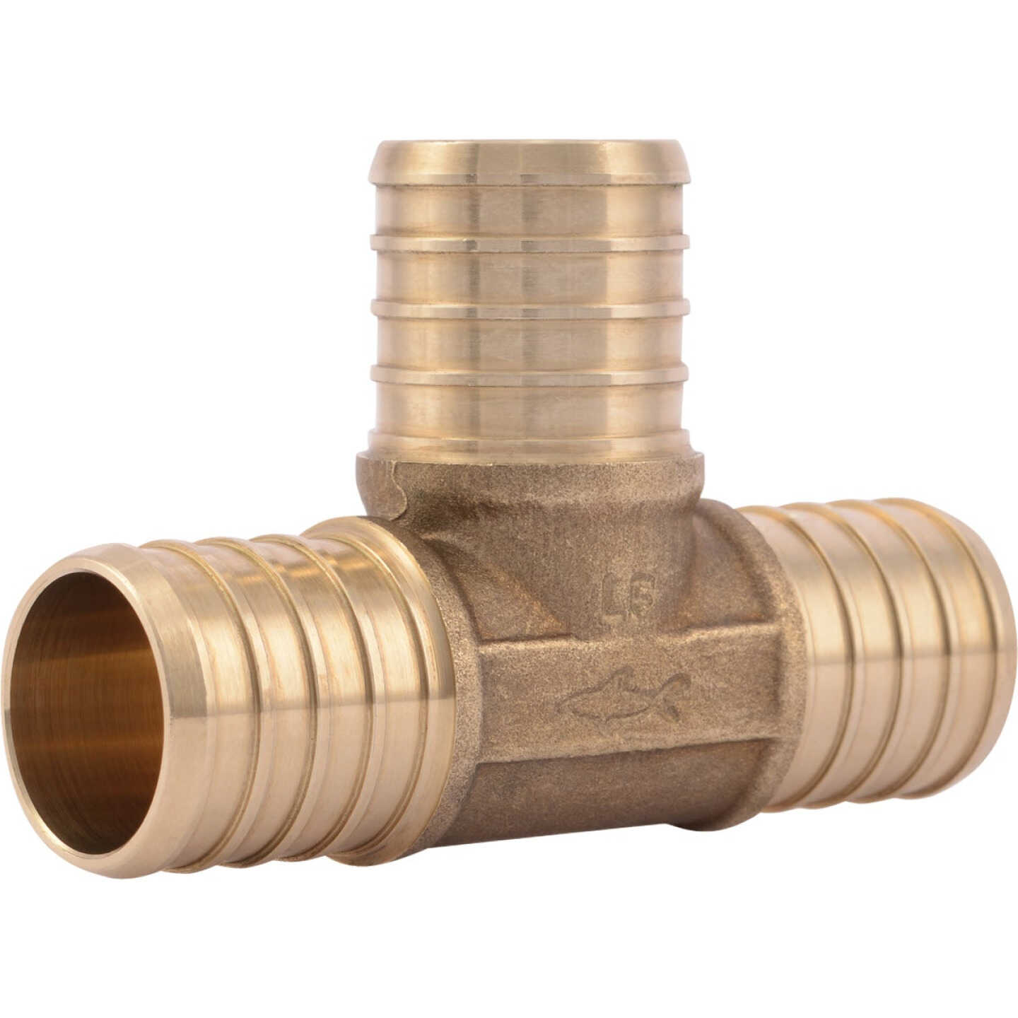SharkBite 1 In. x 1 In. x 1 In. Barb Brass PEX Tee Image 1