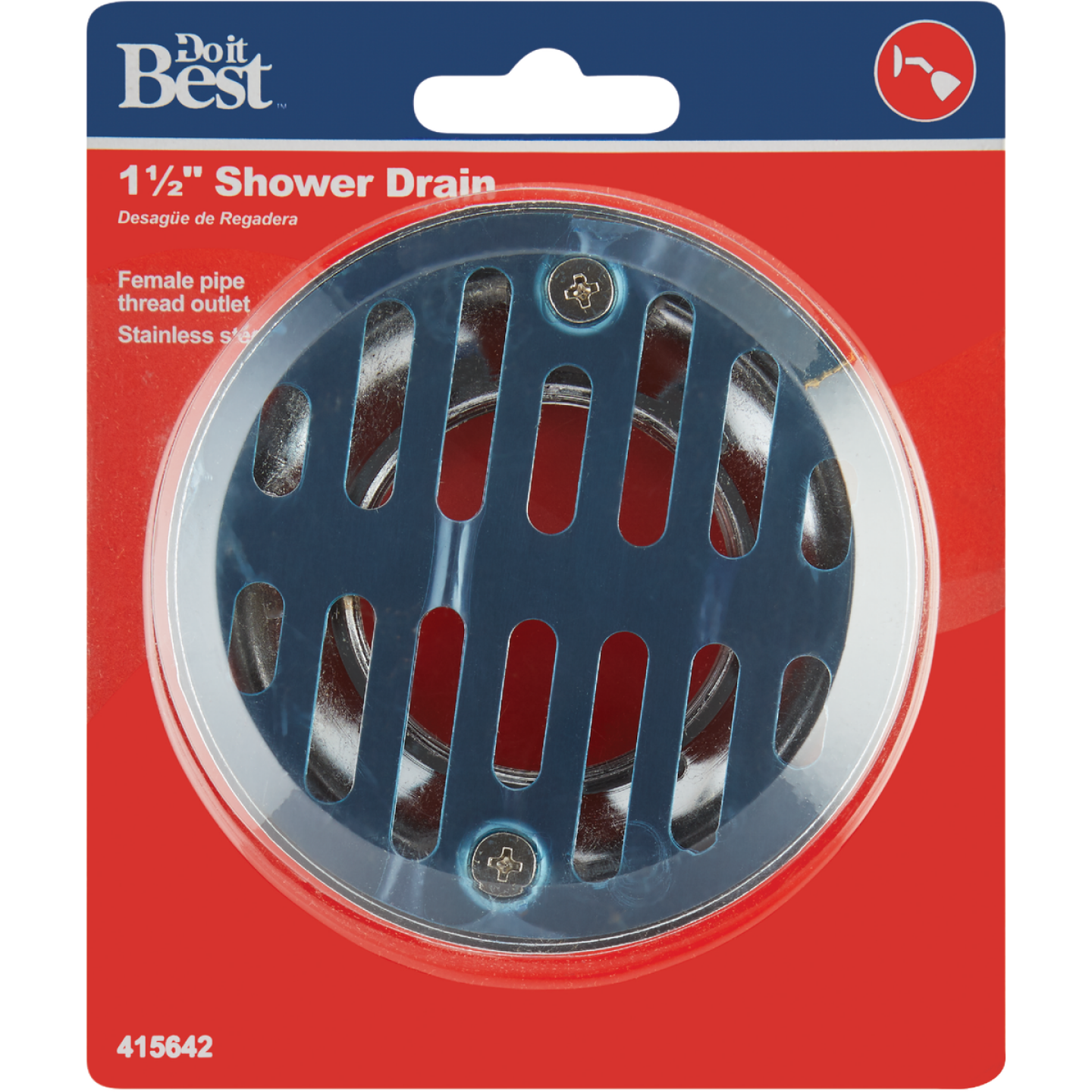 Do it 1-1/2 In. Cast Brass Shower Drain with 3-1/2 In. Stainless Steel Strainer Image 2