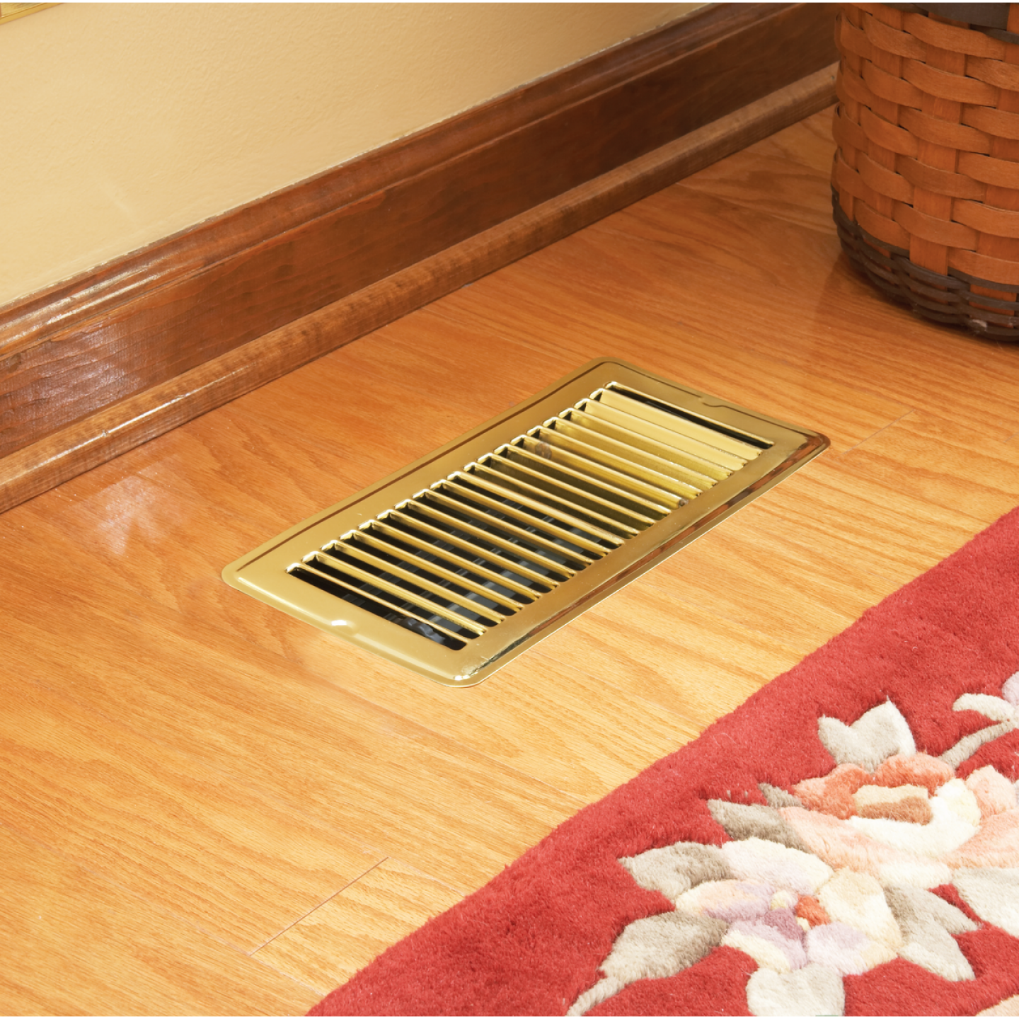 Home Impressions 4 In. x 10 In. Bright Brass Steel Floor Register Image 2
