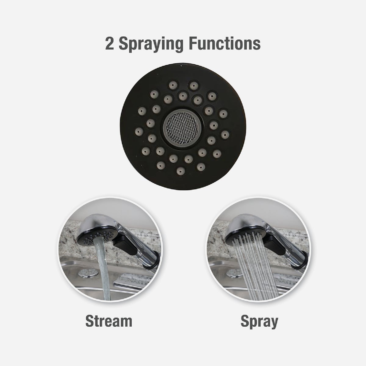 Danco Universal Fit Chrome Pull-Out Sprayer Head Image 2