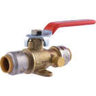 SharkBite 1/2 In. Brass Push-Fit Ball Valve with Drain & Mounting Tab Image 1
