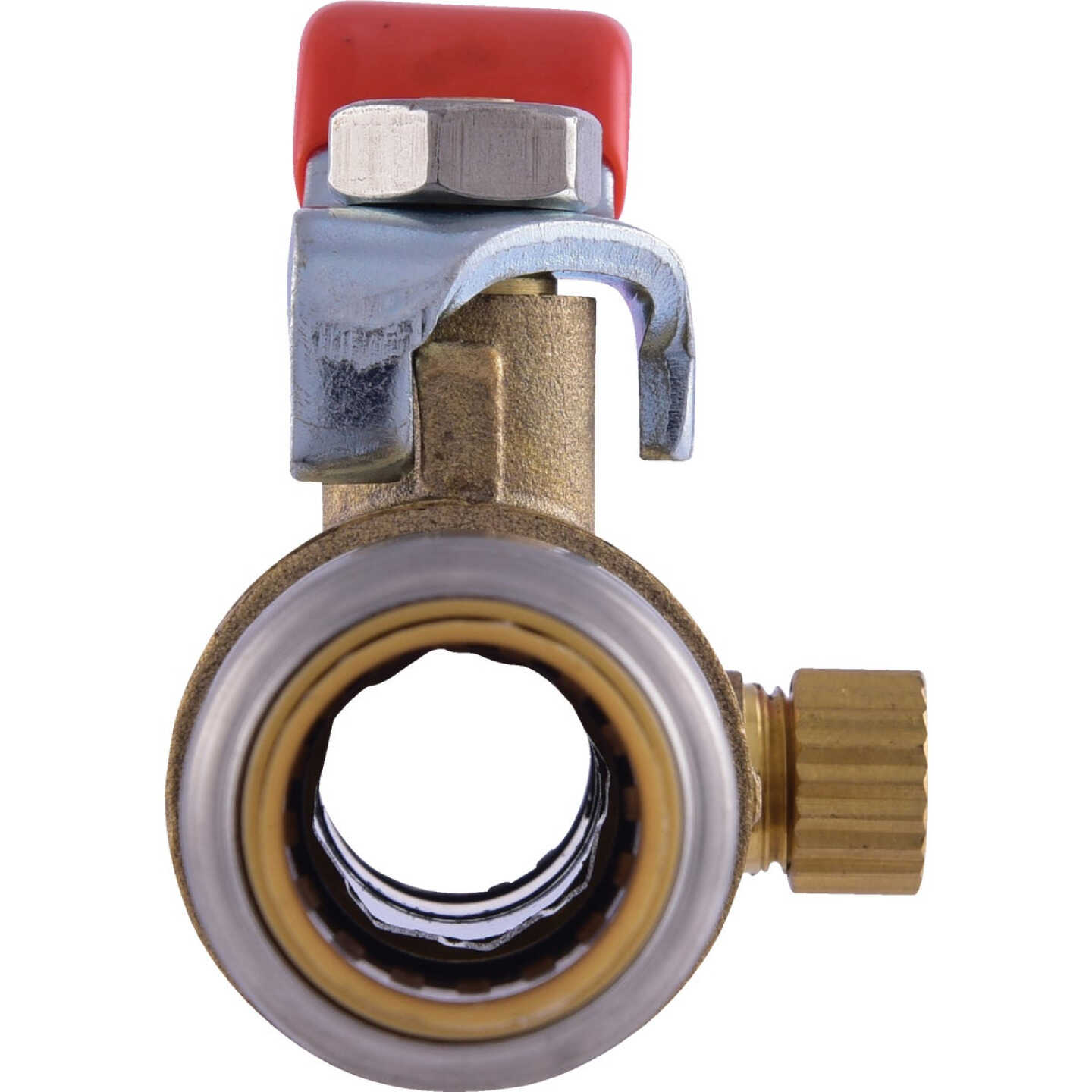 SharkBite 1/2 In. Brass Push-Fit Ball Valve with Drain & Mounting Tab Image 8