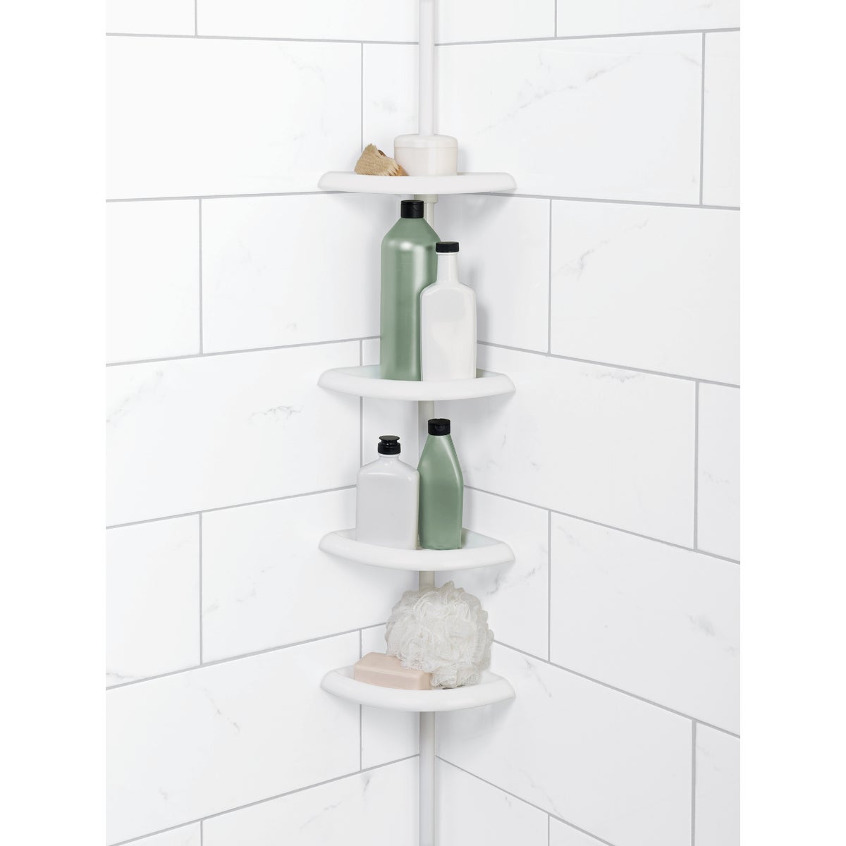 Zenith Zenna Home Plastic 12 In. x 97 In. Shower Caddy Image 2