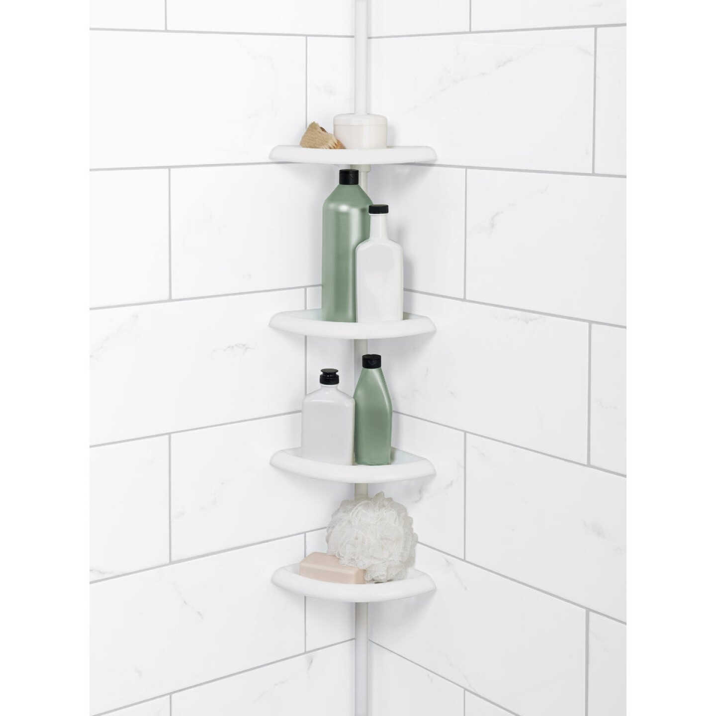 Zenith Zenna Home Plastic 12 In. x 97 In. Shower Caddy Image 2