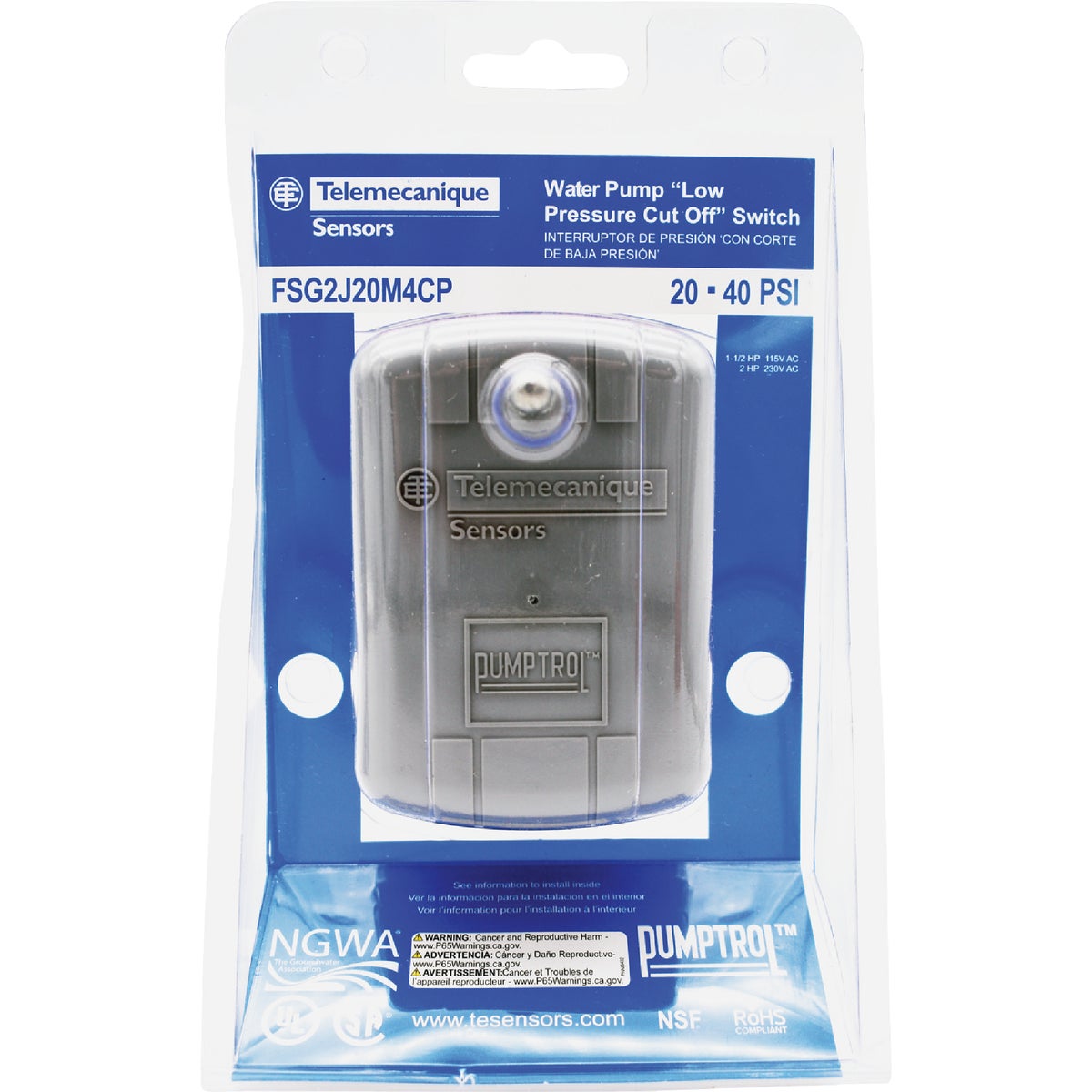 Telemechanique Sensors Pumptrol 20 - 40 psi  Actuated Pressure Switch Image 2