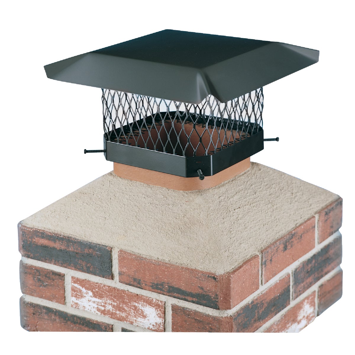 Shelter 9 In. x 9 In. Black Galvanized Steel Chimney Cap Image 1