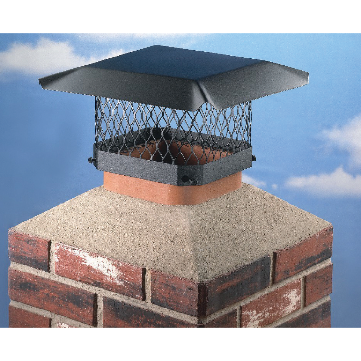 Shelter 9 In. x 13 In. Black Galvanized Steel Chimney Cap Image 2