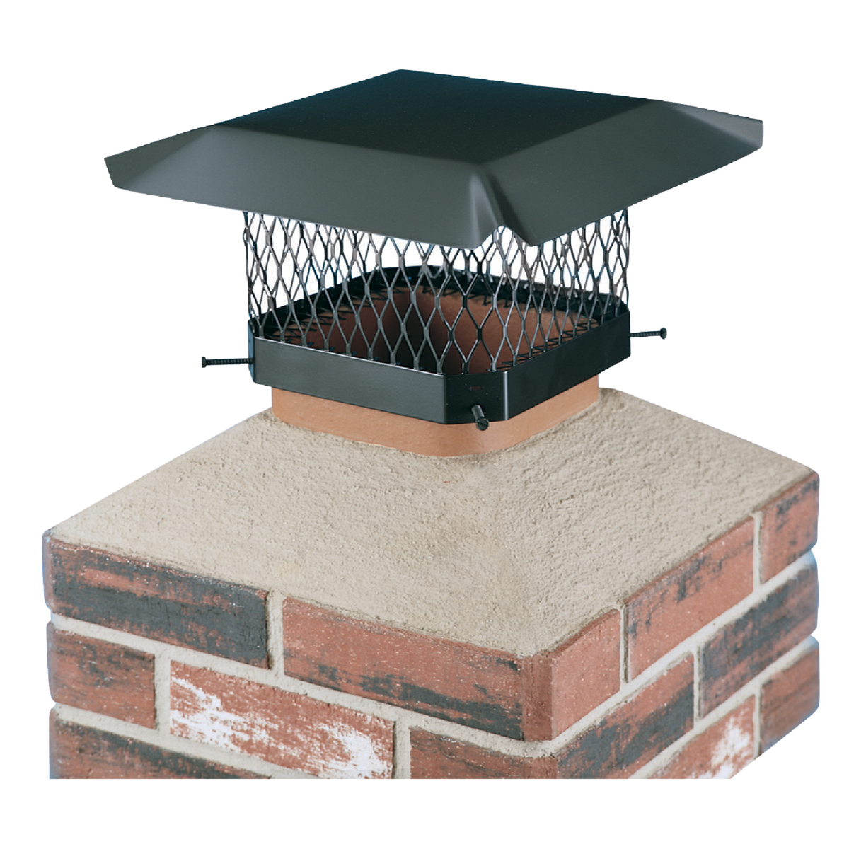 Shelter 13 In. x 13 In. Black Galvanized Steel Chimney Cap Image 1