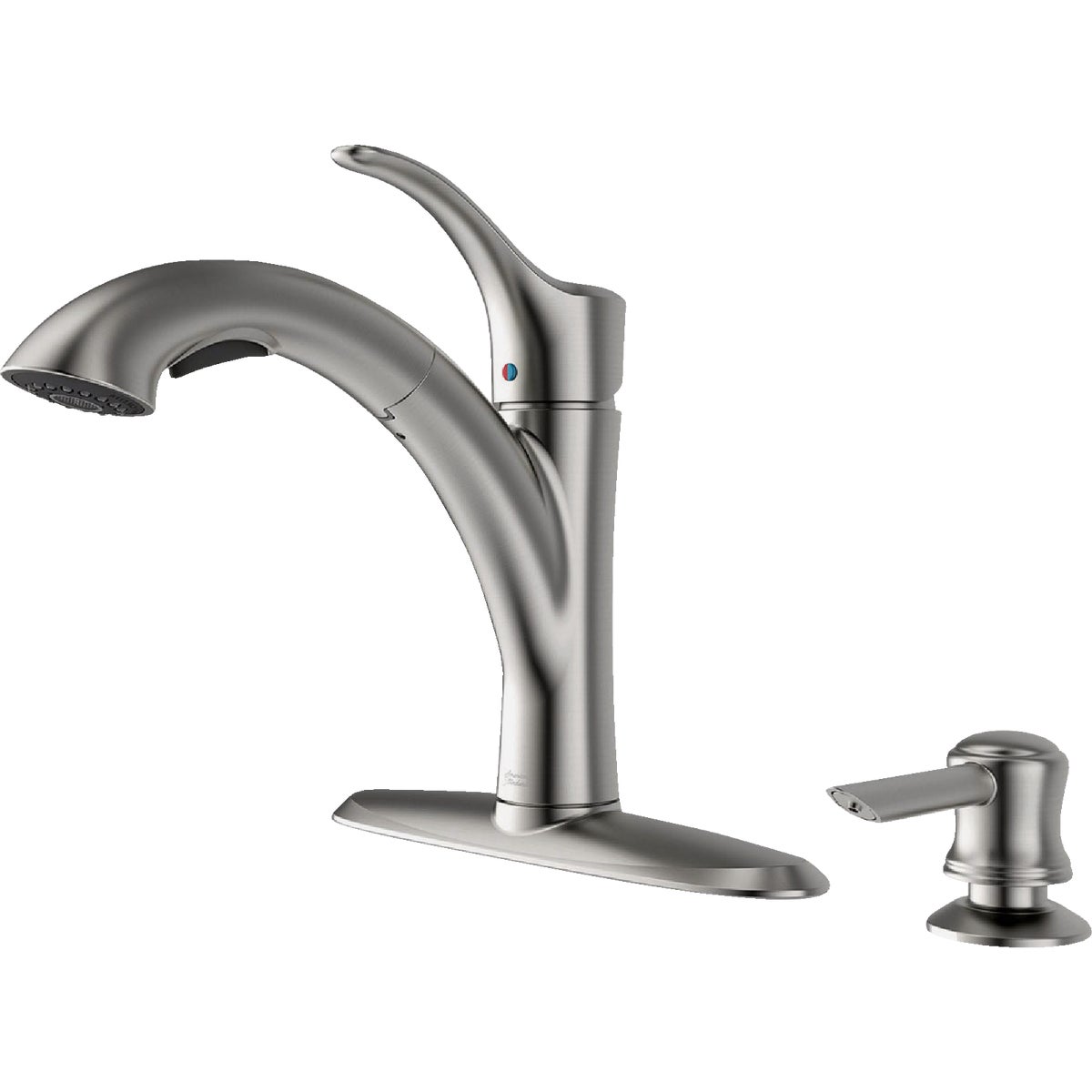 American Standard Mesa 1-Handle Lever Pull-Down Kitchen Faucet with Soap Dispenser, Stainless Steel Image 4