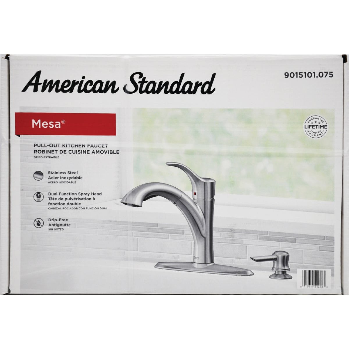 American Standard Mesa 1-Handle Lever Pull-Down Kitchen Faucet with Soap Dispenser, Stainless Steel Image 3
