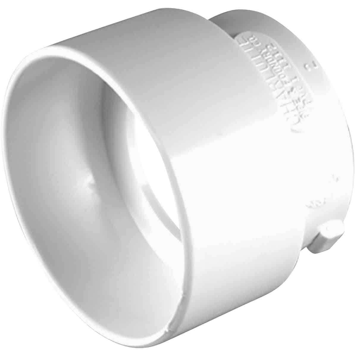 Charlotte Pipe 3 In. Sch 30 SPG x 2 In. Sch 40 Hub DWV Reducing PVC Bushing